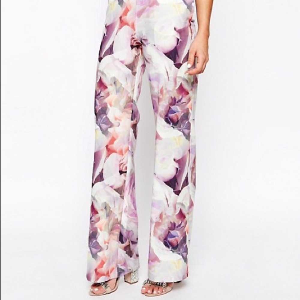 True Violet Floral Print Palazzo Pant (UK12/US8)
